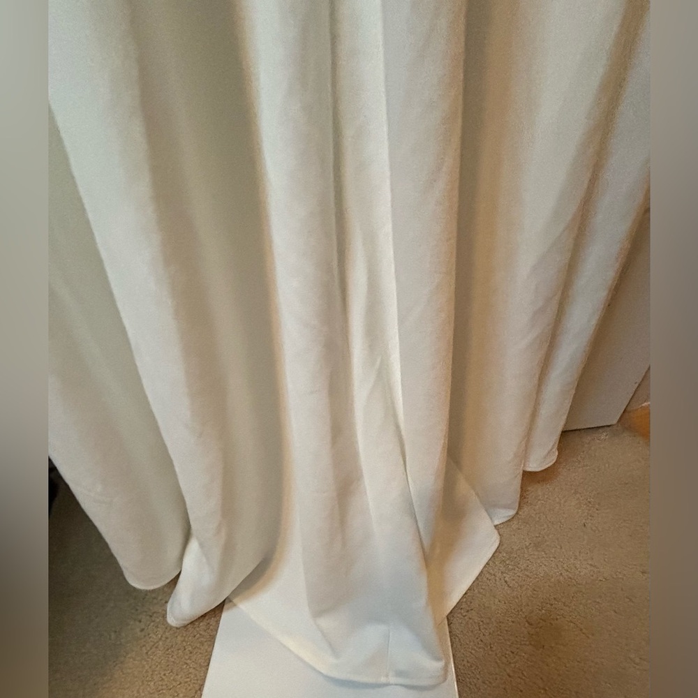 Lulus Ruffle Sleeve Dress With Train-Medium - Picture 9 of 16